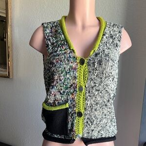 Ani Barrie Knit Vest with Neon Trim